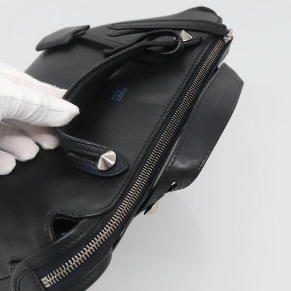 FENDI Hand Bag Leather Black Silver - Picture 6 of 14